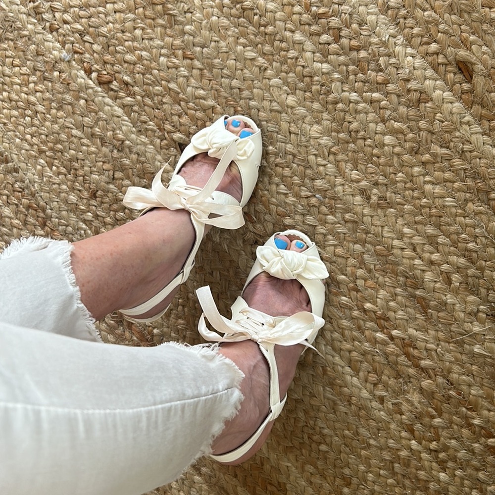 Jill Stuart Off White Tie Sandal High Heel Sandal